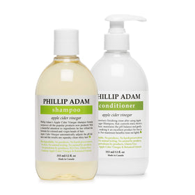 Phillip Adam front packaging showing shampoo and conditioner for gentle cleansing