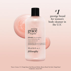philosophy label detail and size comparison conveying product information