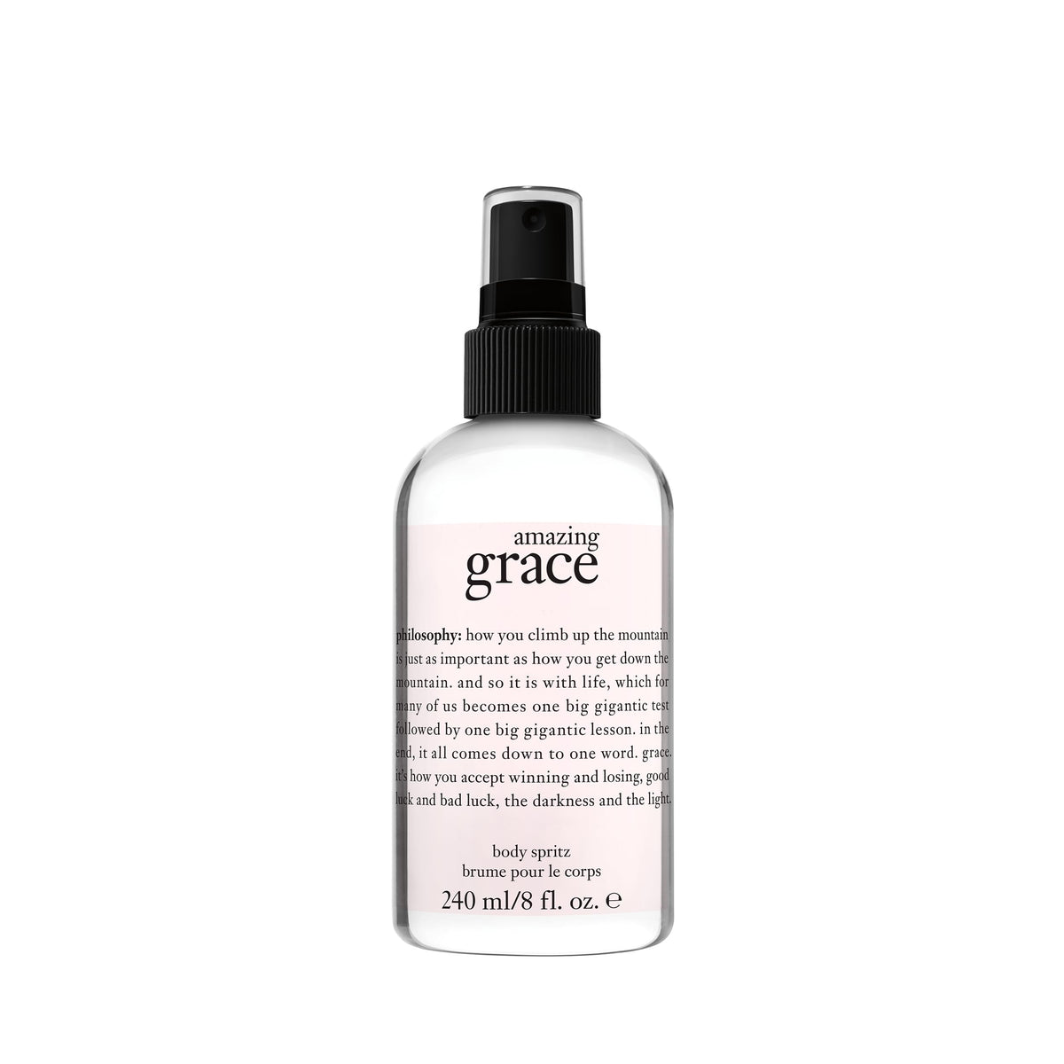 philosophy front bottle view showing clean packaging and easy spray