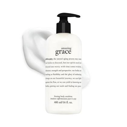 philosophy bottle front view showing label and size, clear product identity and benefit