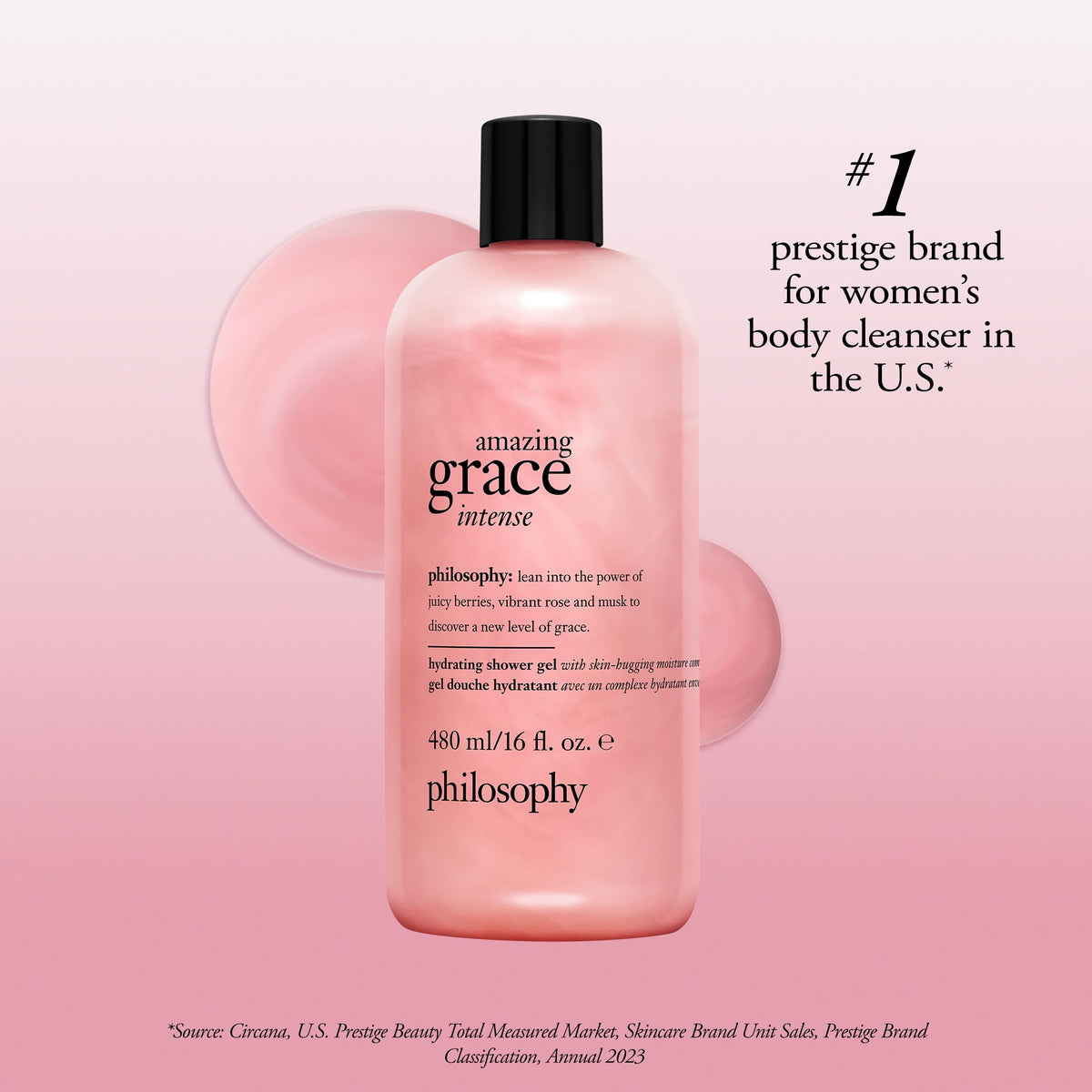 philosophy amazing grace intense bathroom lifestyle scene evoking soothing shower routine and fragrance