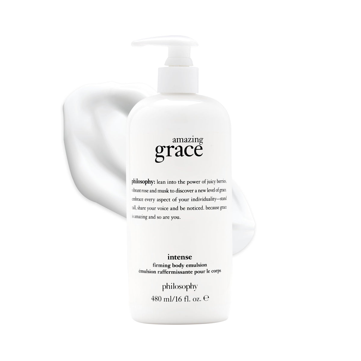 philosophy bottle front view showing label and elegant packaging, highlights brand quality