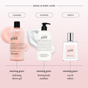 philosophy label close-up showing ingredient text and benefits