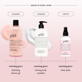 philosophy bottle held in hand to show 8 fl oz scale and portability