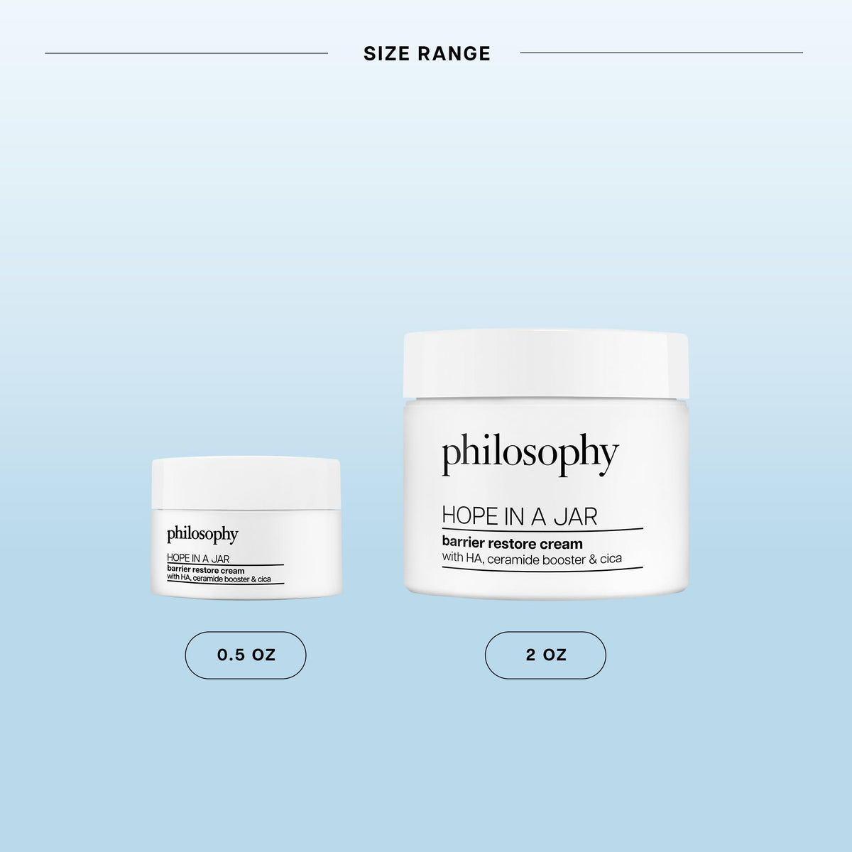 philosophy cream on fingertip demonstrating easy application and absorption