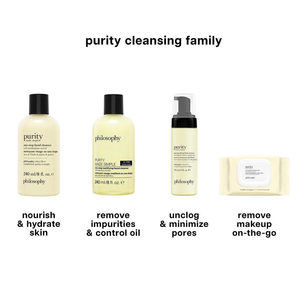philosophy before and after matte finish comparison emphasizing reduced surface shine