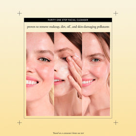 philosophy cleanser removing mascara in use to demonstrate makeup-melting performance benefit