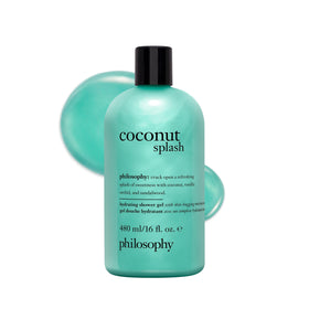 philosophy front bottle showing coconut scent and hydrating benefits