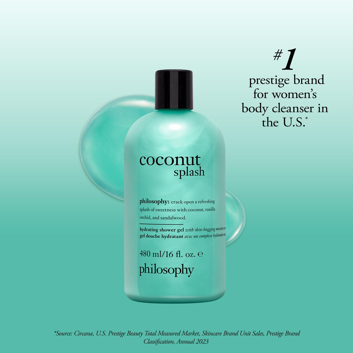 philosophy in-shower application showing soothing, aromatic experience