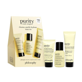 philosophy front packaging purity set showing all three products for a complete routine