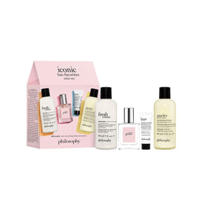 philosophy front packaging set shown together, convenient travel value
