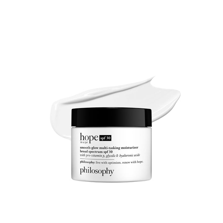 philosophy jar front packaging showing label and SPF 30 protection benefit