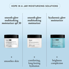 philosophy applying moisturizer to face illustrating easy absorption and protection