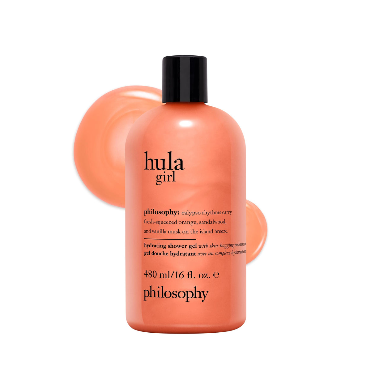 philosophy hula girl front packaging showing label and bottle, appealing presentation