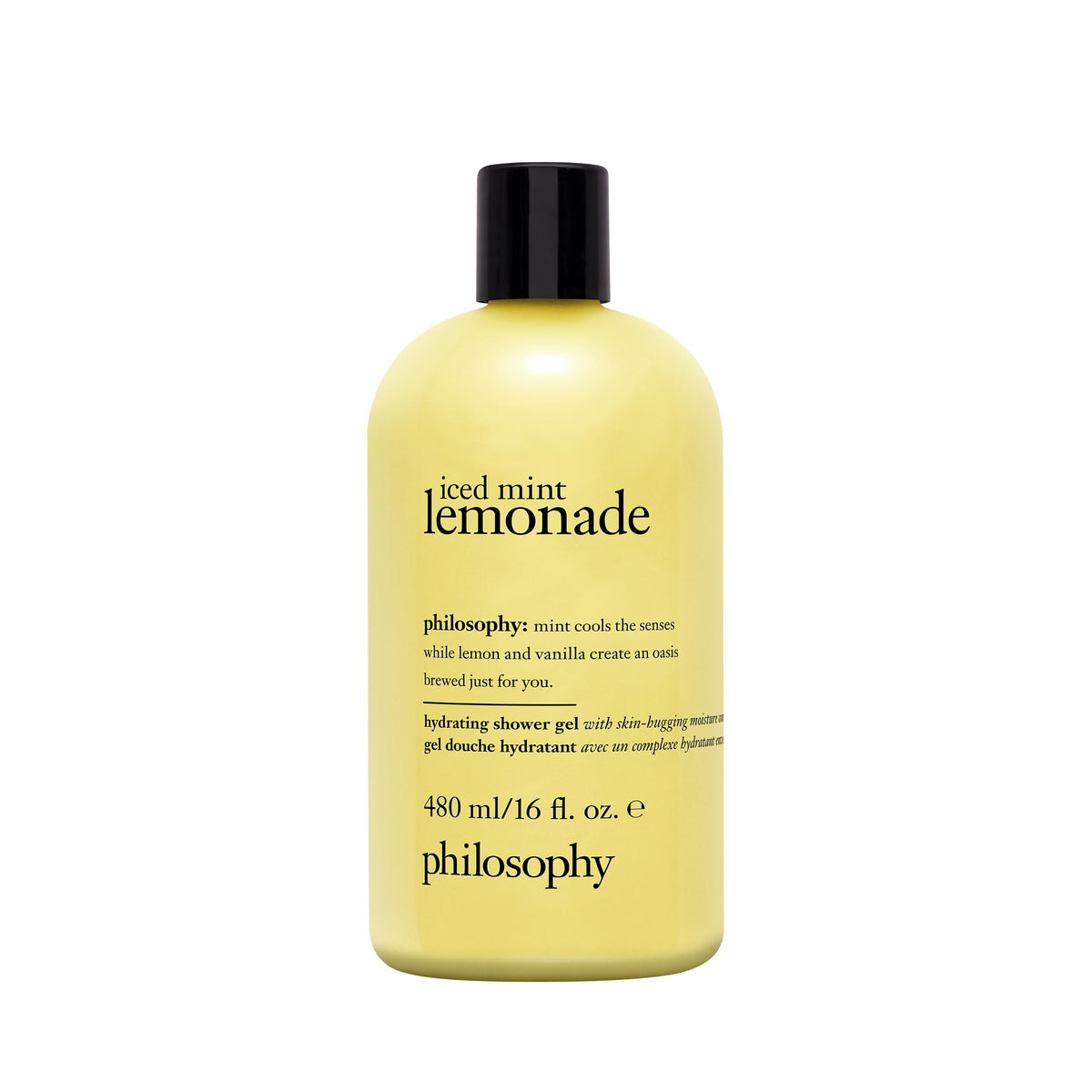 philosophy iced mint lemonade front bottle showing label and 16 fl oz size for easy identification and gifting