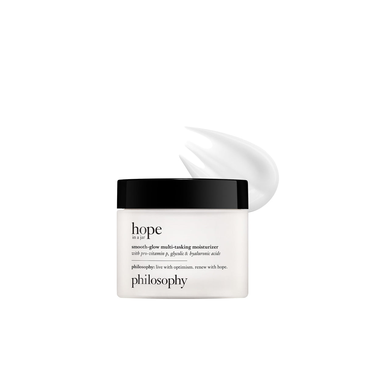 philosophy front packaging showing jar and label for clear identification and trust