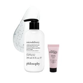 philosophy microdelivery wash front packaging shows product and benefits