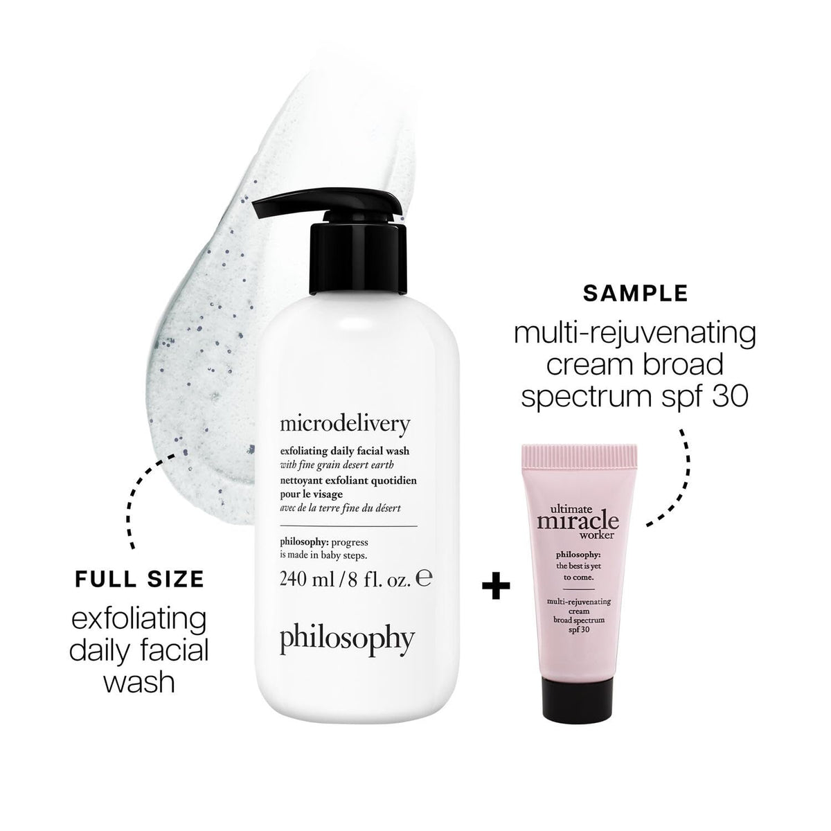 philosophy microdelivery wash texture close-up reveals gentle exfoliating particles