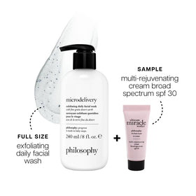 philosophy microdelivery wash texture close-up reveals gentle exfoliating particles