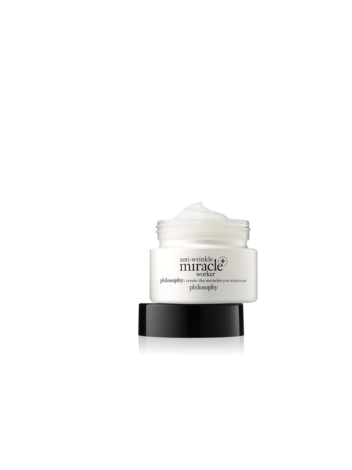 philosophy Miracle Worker day moisturizer front jar showing label and compact size