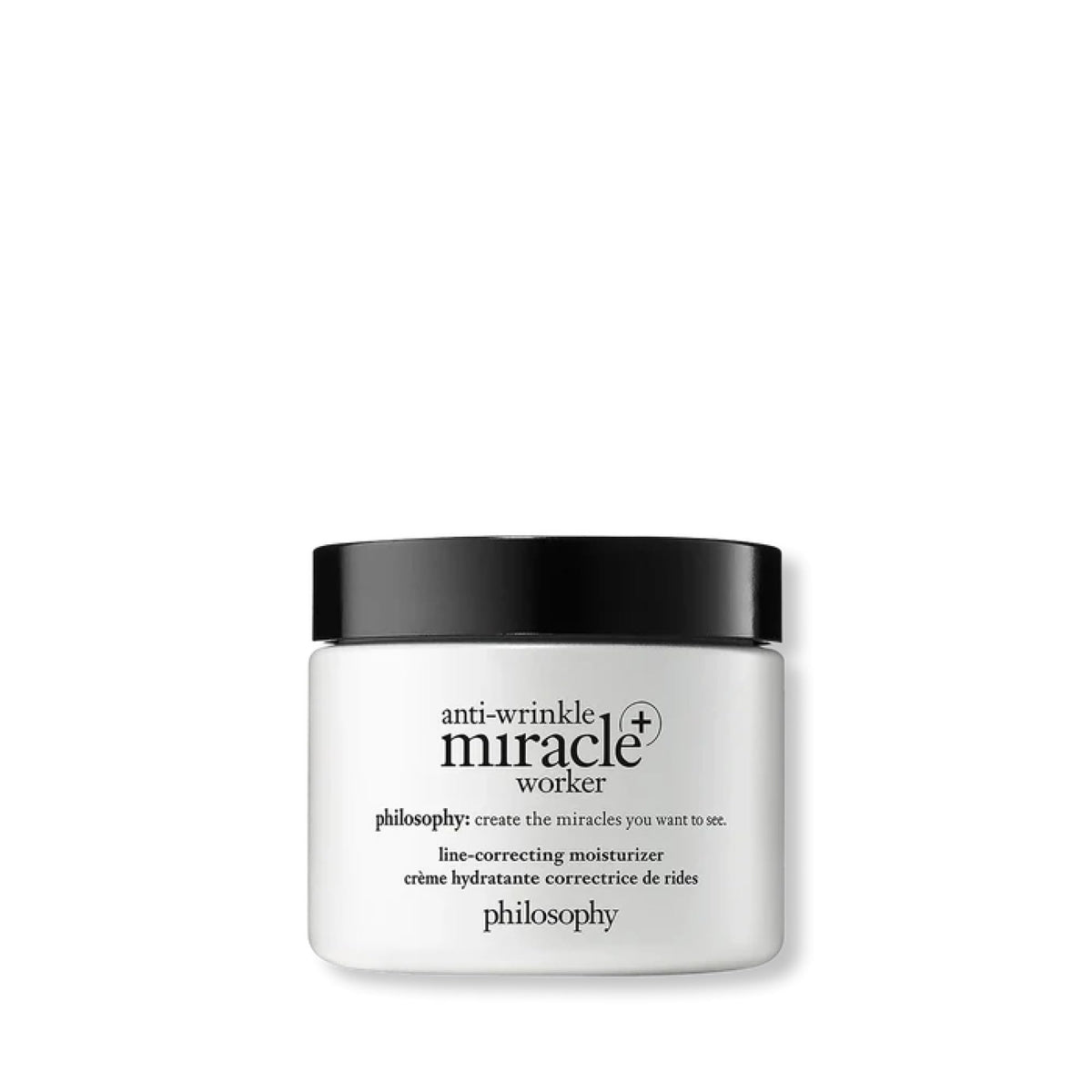 philosophy jar front view showing label and 4 fl oz size, highlights premium nighttime moisturizer