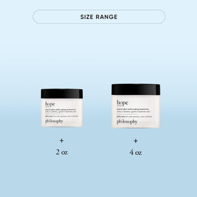 philosophy open jar top-down view demonstrating product amount and creamy finish