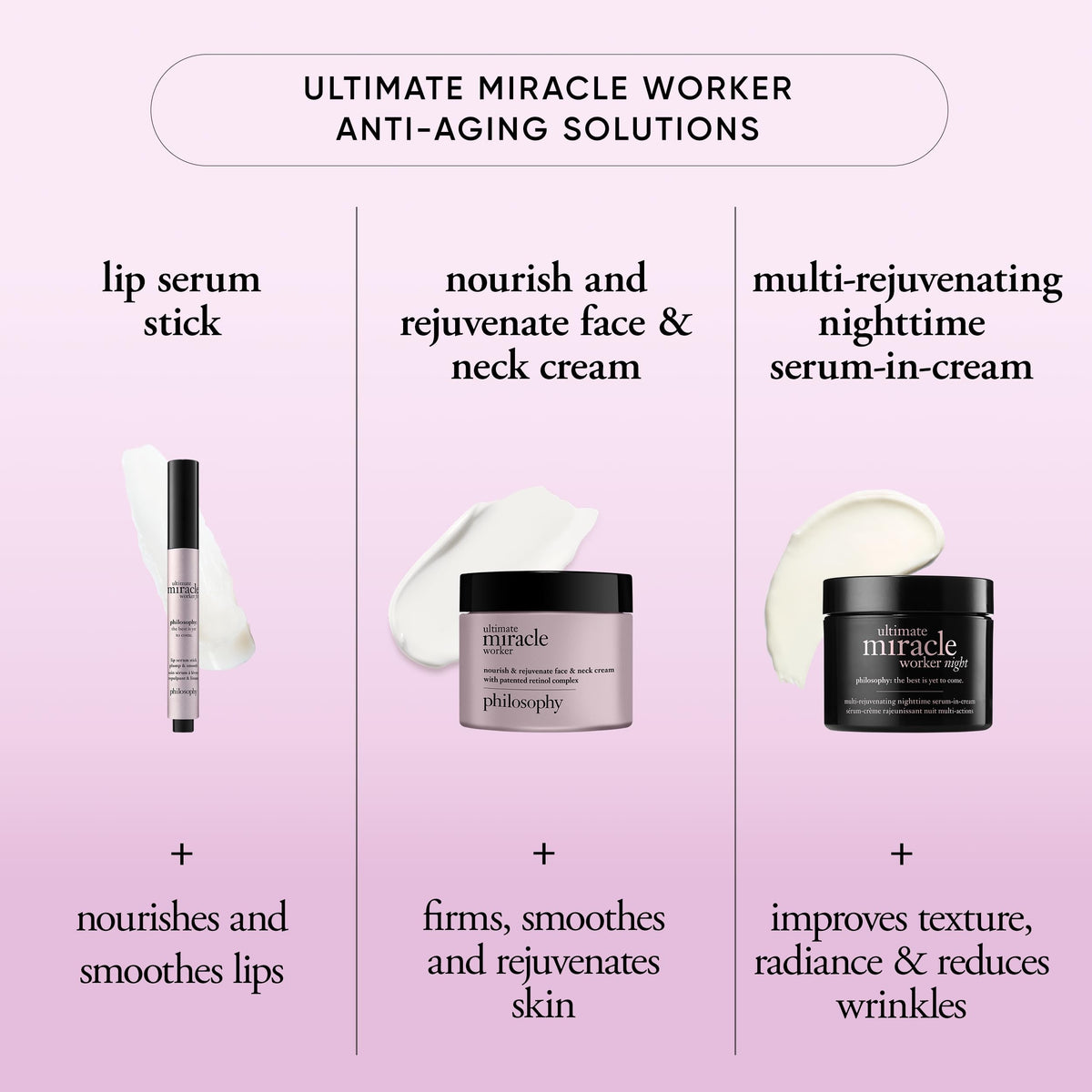 philosophy label close-up highlighting ingredients and clinical benefits