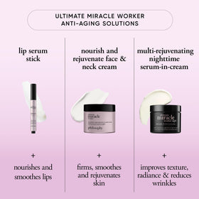 philosophy label close-up highlighting ingredients and clinical benefits
