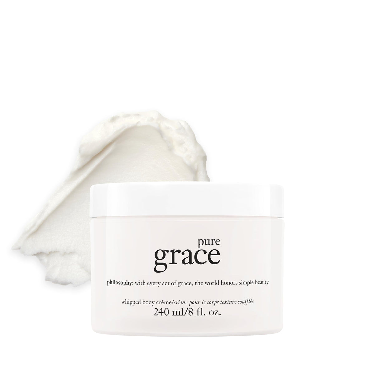 philosophy Pure Grace front jar showing clean design and moisturizing benefit