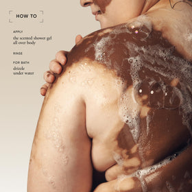 philosophy in-shower use demonstrating moisturizing cleanse benefit