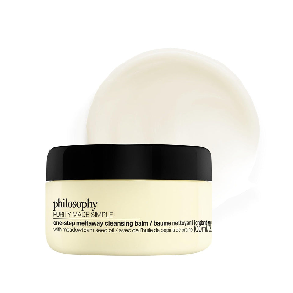 philosophy jar front view showing label and compact packaging benefit: clear product ID