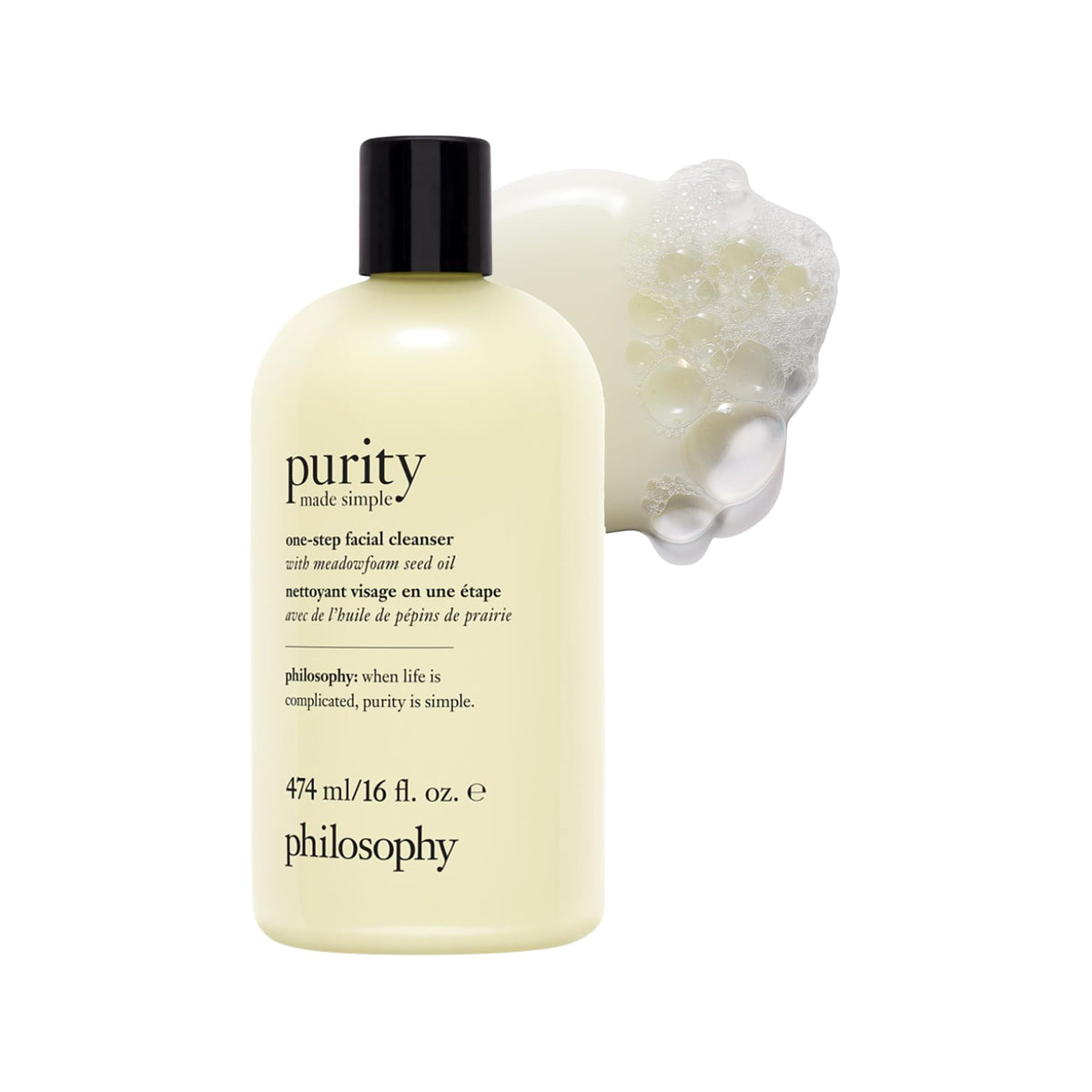philosophy cleanser front packaging showing bottle and branding for clear identification and trust