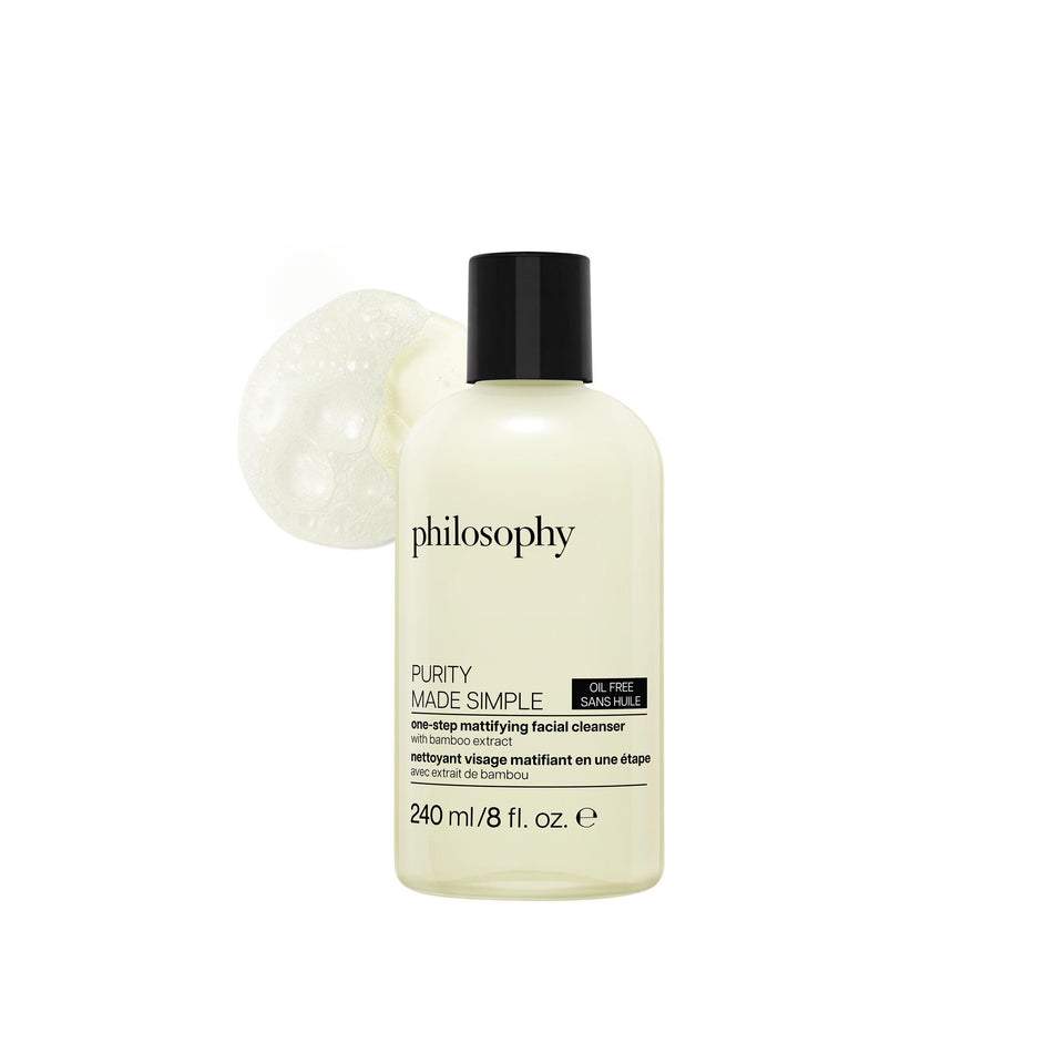 philosophy front packaging showing 8 fl oz bottle and branding for easy recognition and trust