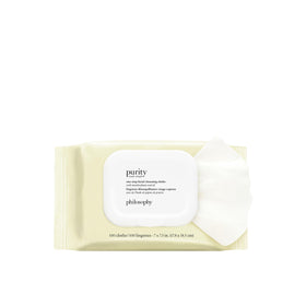 philosophy front packaging showing 100-count wipes and convenience