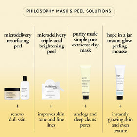 philosophy 1 fl oz size comparison beside coin to show travel-friendly benefit