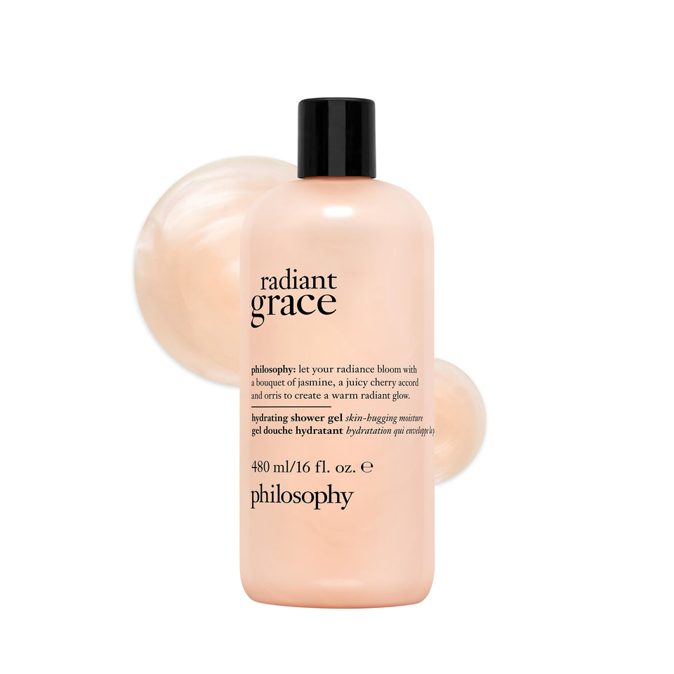 philosophy front bottle showing radiant grace packaging and scent benefit