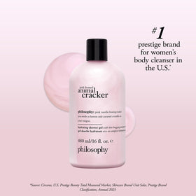 philosophy 16 fl oz bottle beside everyday items to show scale and refill convenience