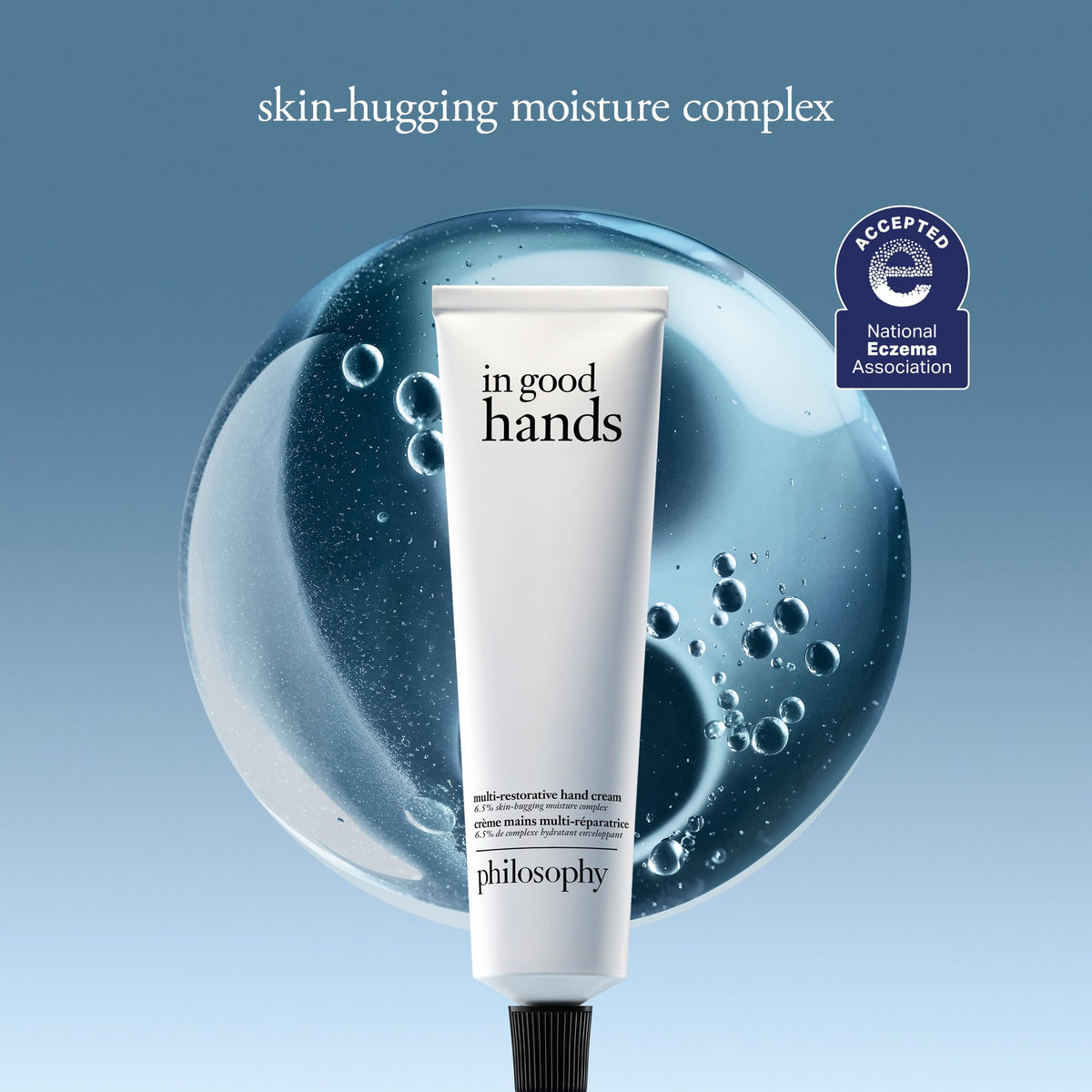 philosophy close-up cream texture highlighting satiny finish and quick absorption