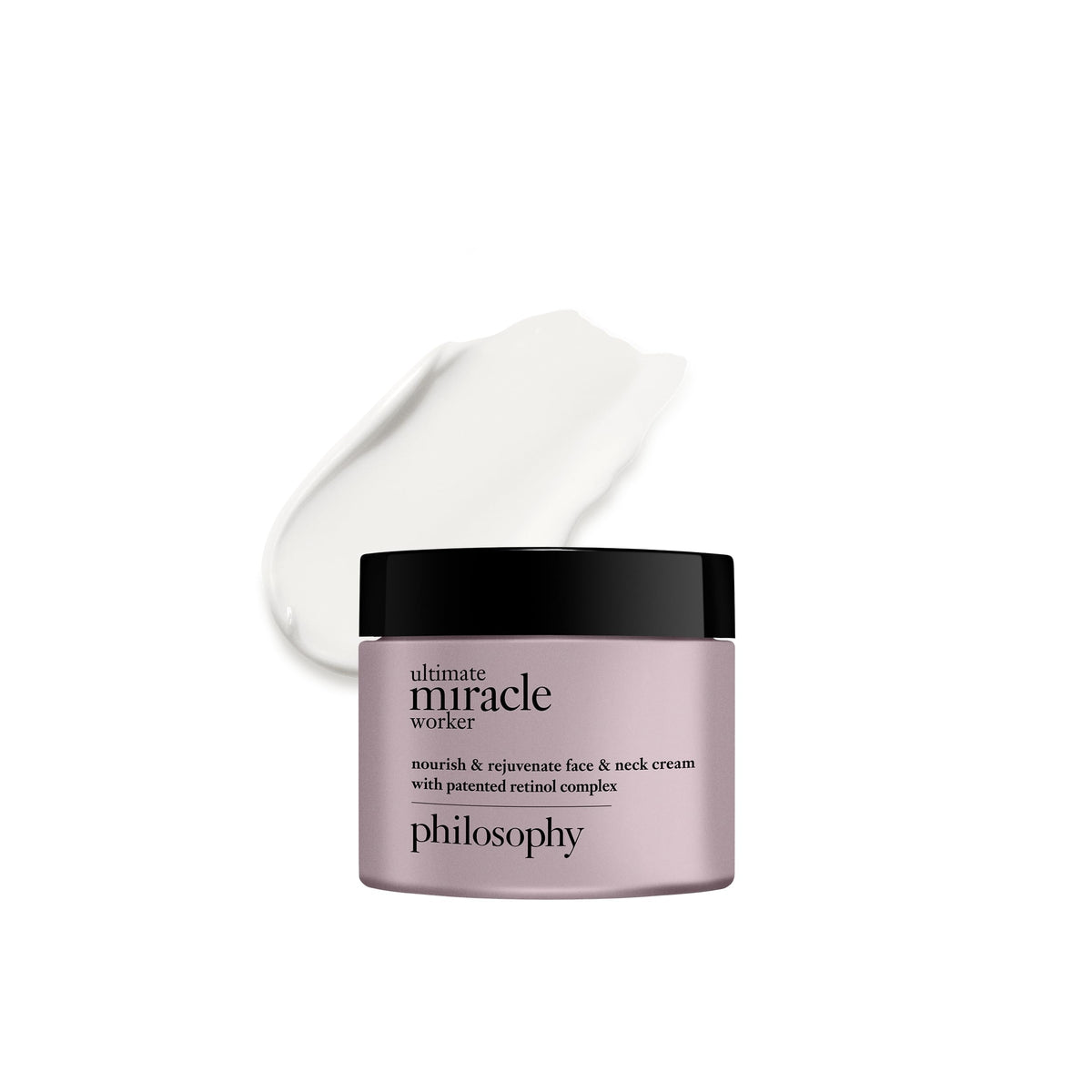 philosophy jar front view showing product branding and clean design, promotes confidence