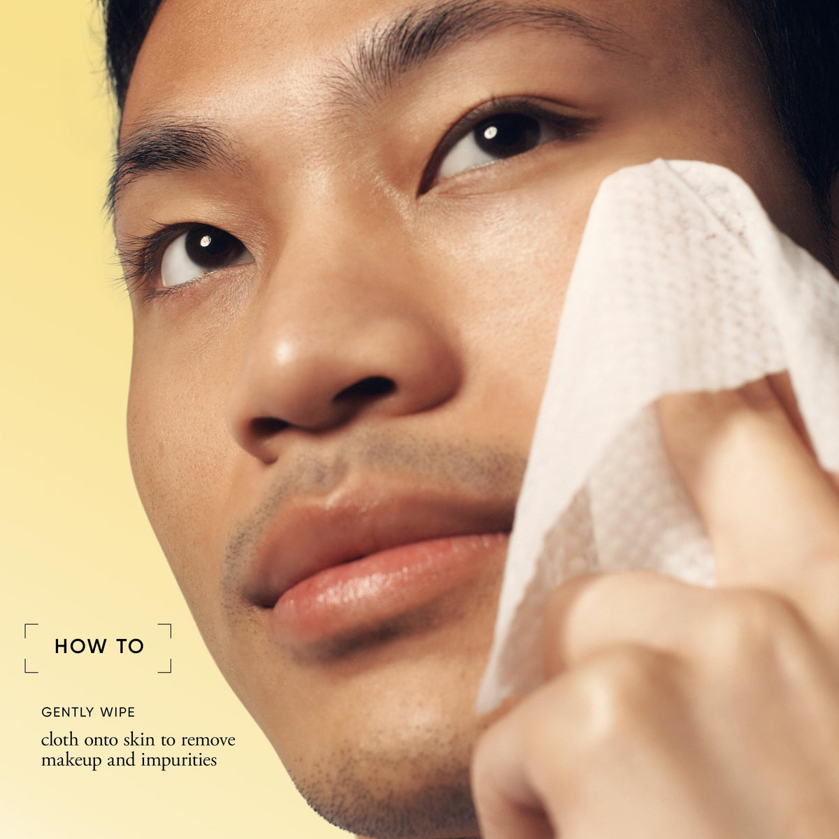 philosophy wipe removing makeup from cheek showing quick cleanup