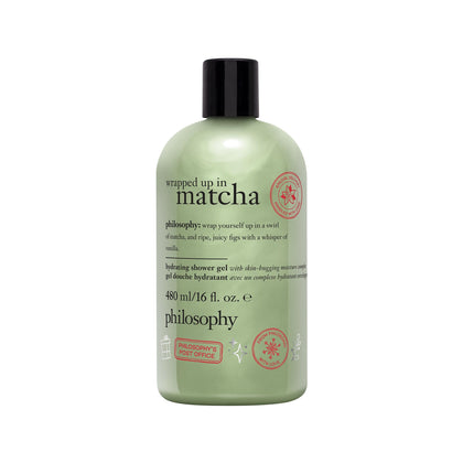 philosophy front bottle showing festive label and generous 16 fl oz volume benefit