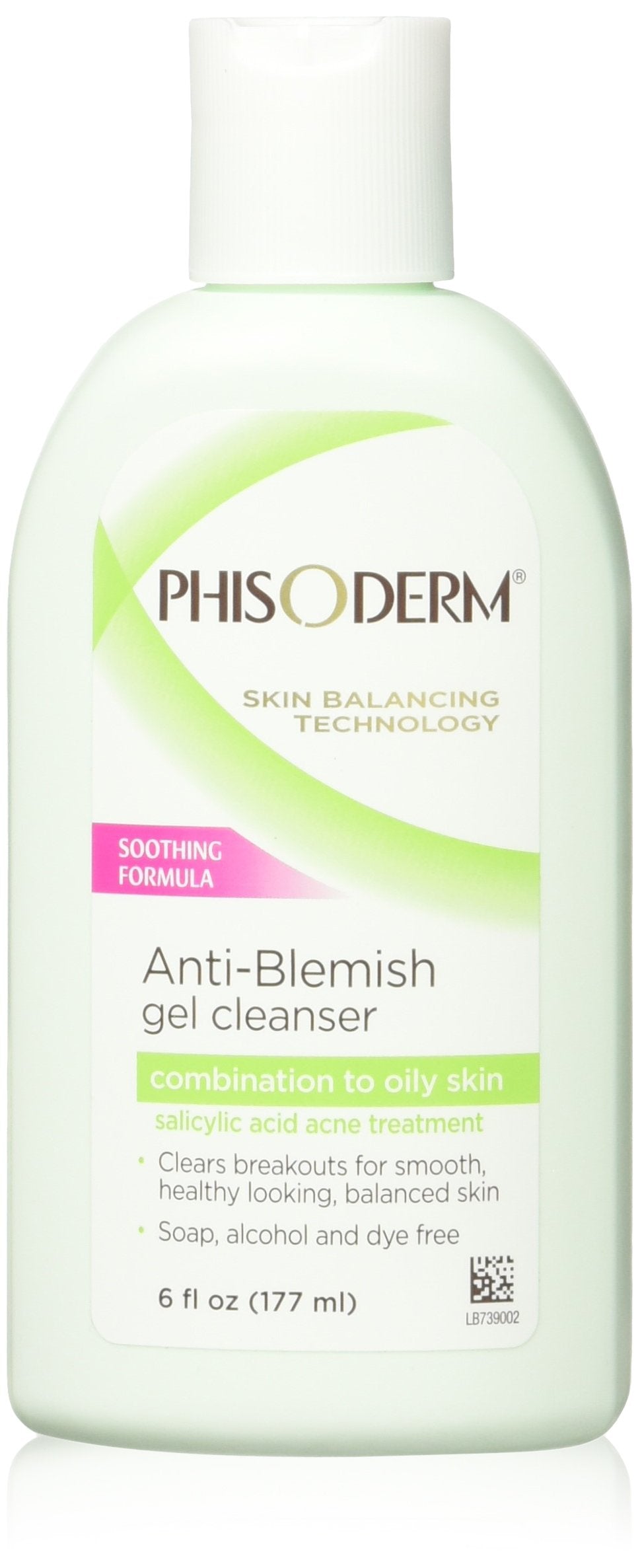 Phisoderm front packaging showing 6 oz bottle and benefits for clearer skin