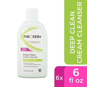 Phisoderm creamy texture dispensed demonstrating mild cleanse