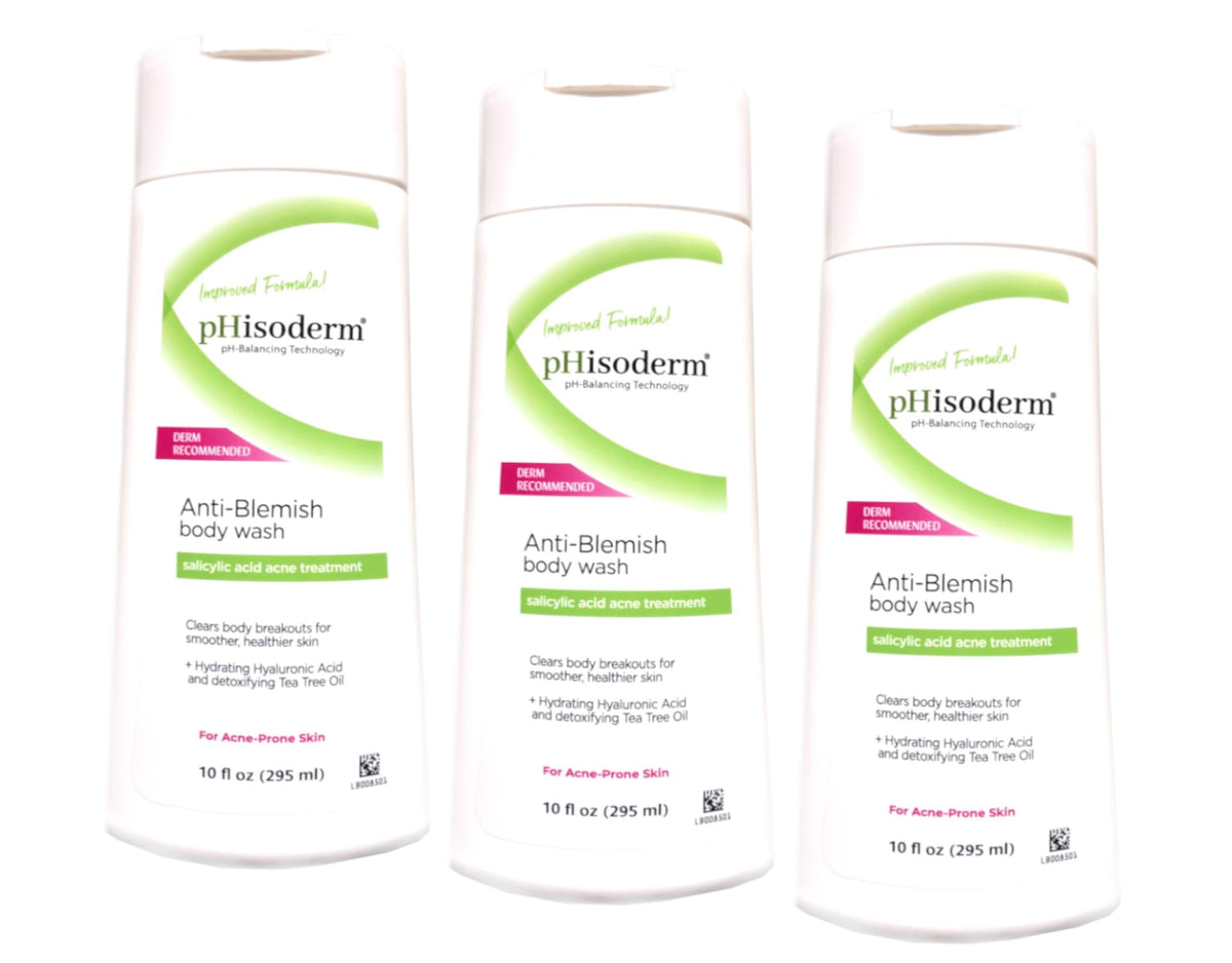pHisoderm on bathroom shelf conveying daily routine and organized storage