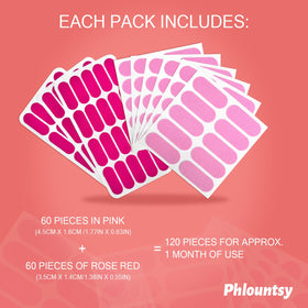 Phlountsy contents spread of 130 strips displaying hygienic single-use supply