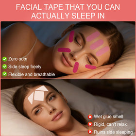 Phlountsy patch on forehead in use demonstrating discreet overnight wear