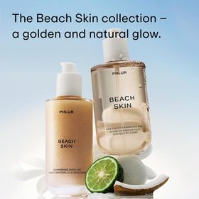PHLUR in a beach bag lifestyle shot evoking travel-ready hydration