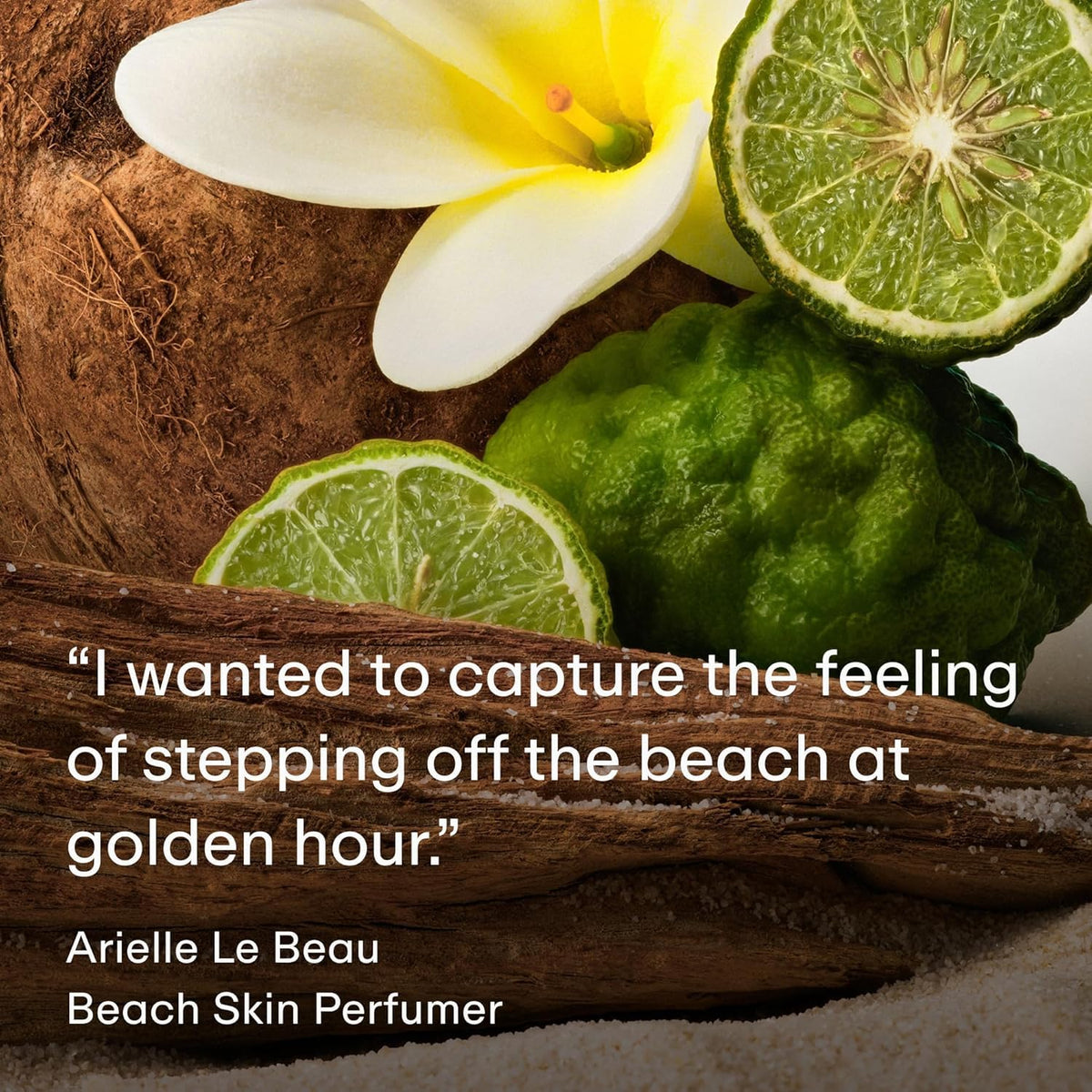 PHLUR scent notes styled visually to convey coconut and vanilla warmth
