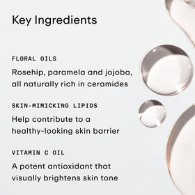 PHLUR ingredients label closeup highlighting ceramide-rich oils and lipids