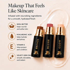 Phoenix Beauty Celestial Glow highlight swipe showing luminous sheen